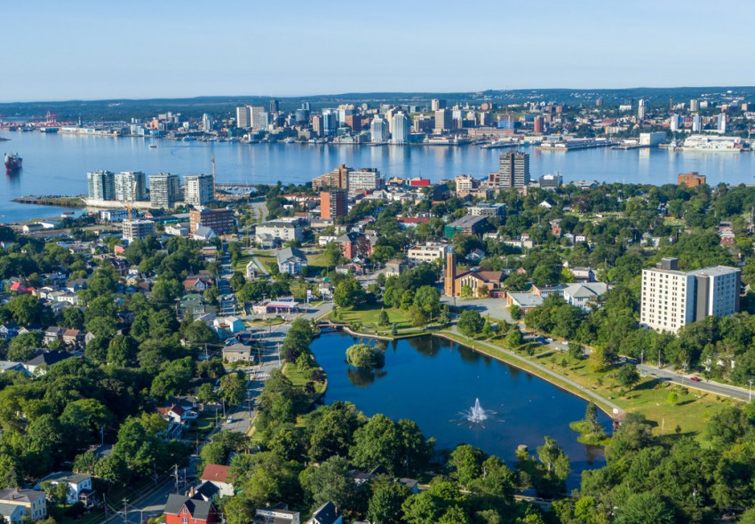 Aerial View of Halifax Harbour and Downtown Dartmouth & Halifax