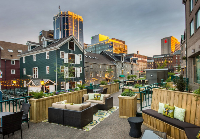 Historic Properties from the Stone's Throw Patio at the Halifax Marriott Harbourfront