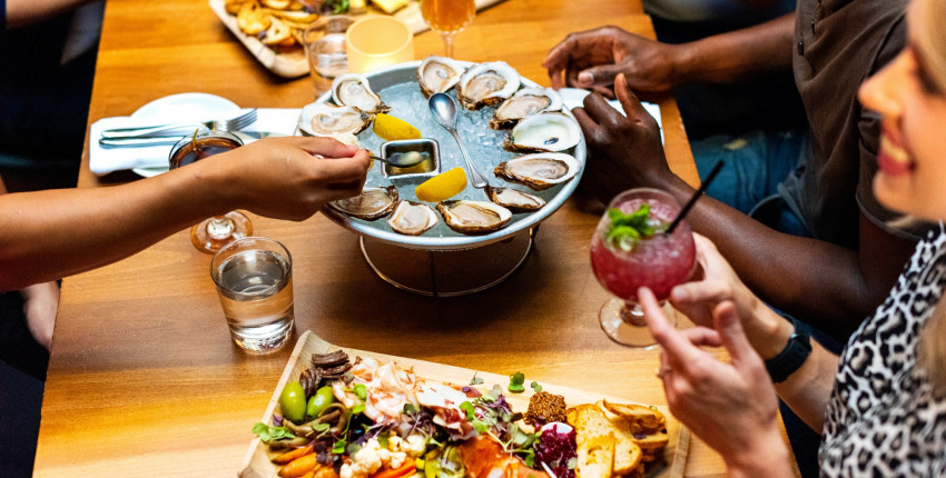 Friendly table of food