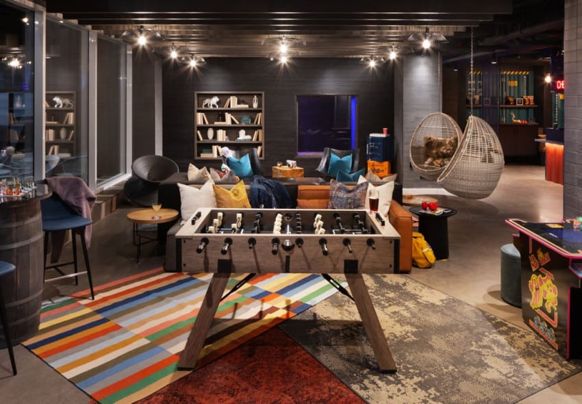 Lobby / Games room at the Moxy Halifax